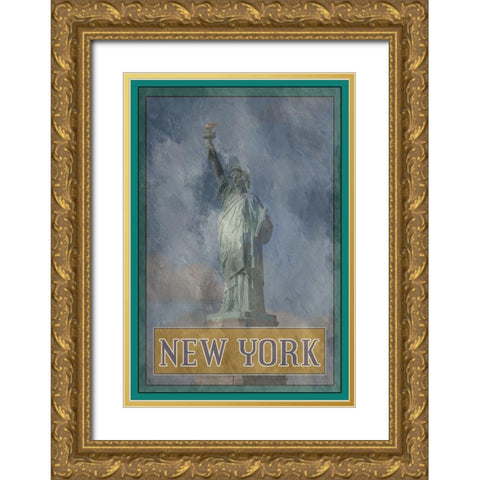New York Gold Ornate Wood Framed Art Print with Double Matting by Phillip, Jamie