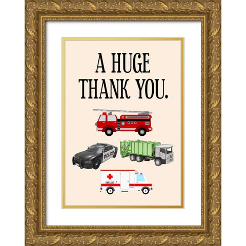 Thank You Gold Ornate Wood Framed Art Print with Double Matting by Phillip, Jamie