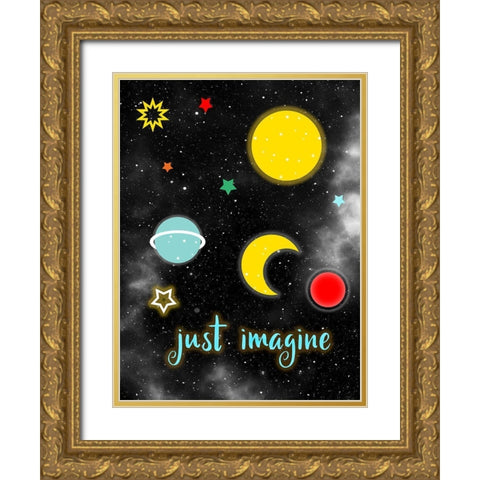 Stars 2 Gold Ornate Wood Framed Art Print with Double Matting by Phillip, Jamie