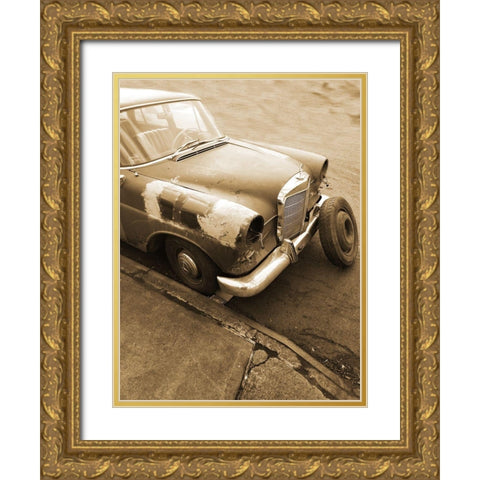 Vintage Benz Car 2 Gold Ornate Wood Framed Art Print with Double Matting by Phillip, Jamie