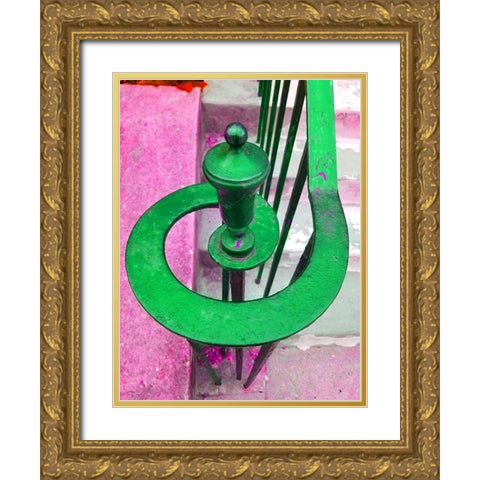 Railing 7 Gold Ornate Wood Framed Art Print with Double Matting by Phillip, Jamie