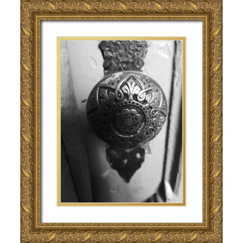 Door Knob 2 Gold Ornate Wood Framed Art Print with Double Matting by Phillip, Jamie