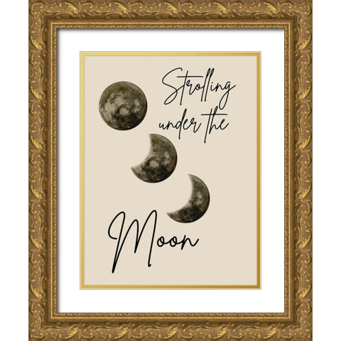 Moon Stroll Gold Ornate Wood Framed Art Print with Double Matting by Phillip, Jamie