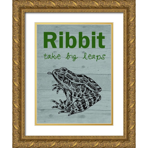 Ribbit Gold Ornate Wood Framed Art Print with Double Matting by Phillip, Jamie