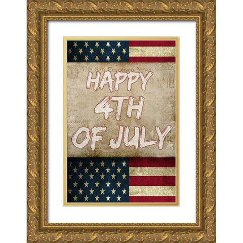 Independence Day Gold Ornate Wood Framed Art Print with Double Matting by Phillip, Jamie