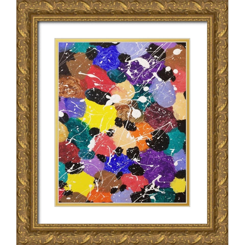 Drip Drop Color Pop 1 Gold Ornate Wood Framed Art Print with Double Matting by Phillip, Jamie