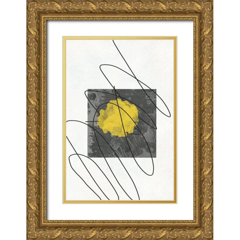 Lined Abstract 3 Gold Ornate Wood Framed Art Print with Double Matting by Phillip, Jamie