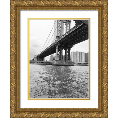 MANHT BRDG 2 Gold Ornate Wood Framed Art Print with Double Matting by Phillip, Jamie