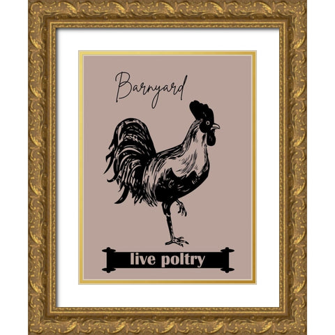 Barnyard Gold Ornate Wood Framed Art Print with Double Matting by Phillip, Jamie