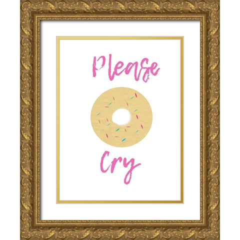 Doughnut Cry Gold Ornate Wood Framed Art Print with Double Matting by Phillip, Jamie