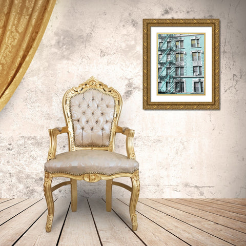 Town House 2 Gold Ornate Wood Framed Art Print with Double Matting by Phillip, Jamie