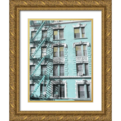 Town House 2 Gold Ornate Wood Framed Art Print with Double Matting by Phillip, Jamie