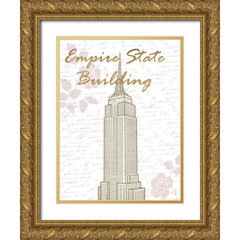 Empire NY Gold Ornate Wood Framed Art Print with Double Matting by Phillip, Jamie