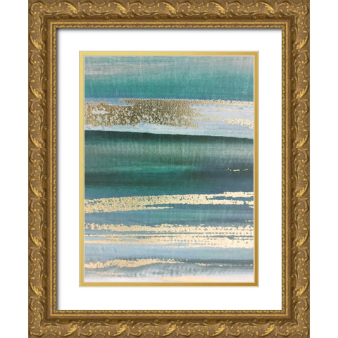 Streaks Of Gold Gold Ornate Wood Framed Art Print with Double Matting by Phillip, Jamie