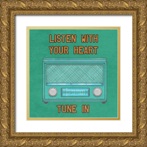 Retro Music 2 Gold Ornate Wood Framed Art Print with Double Matting by Phillip, Jamie