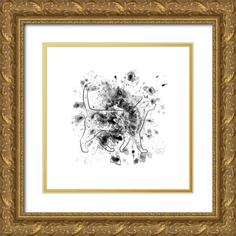 Catty Walk Gold Ornate Wood Framed Art Print with Double Matting by Phillip, Jamie