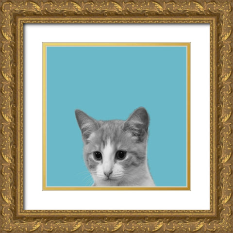 Good Cat Gold Ornate Wood Framed Art Print with Double Matting by Phillip, Jamie