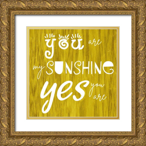 Sunshine Baby Gold Ornate Wood Framed Art Print with Double Matting by Phillip, Jamie