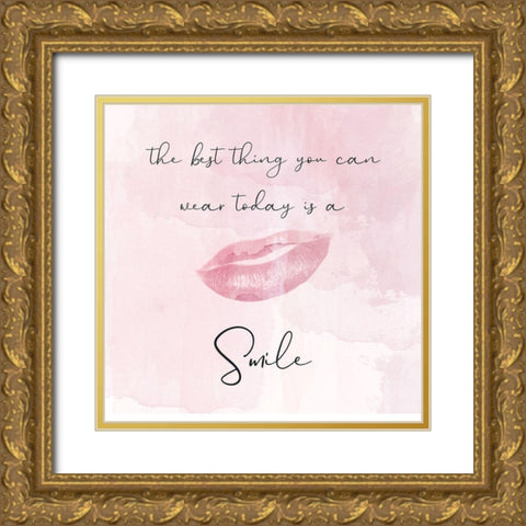 Pink Smile Gold Ornate Wood Framed Art Print with Double Matting by Phillip, Jamie