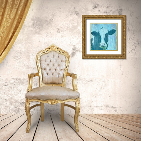 I can Moo Gold Ornate Wood Framed Art Print with Double Matting by Phillip, Jamie