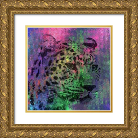 Abstract Lepard Gold Ornate Wood Framed Art Print with Double Matting by Phillip, Jamie