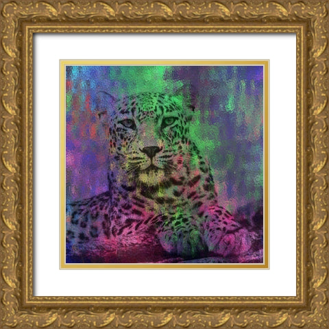 Abstract Lepard 2 Gold Ornate Wood Framed Art Print with Double Matting by Phillip, Jamie