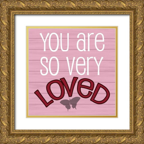 So Loved Gold Ornate Wood Framed Art Print with Double Matting by Phillip, Jamie