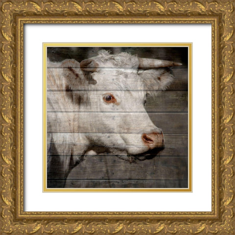 Bullkin 2 Gold Ornate Wood Framed Art Print with Double Matting by Phillip, Jamie