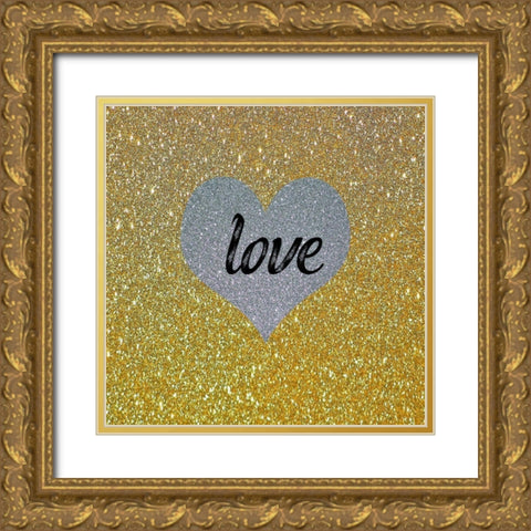 Love Gold 3 Gold Ornate Wood Framed Art Print with Double Matting by Phillip, Jamie