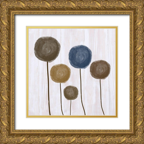Abstract Flowers Gold Ornate Wood Framed Art Print with Double Matting by Phillip, Jamie