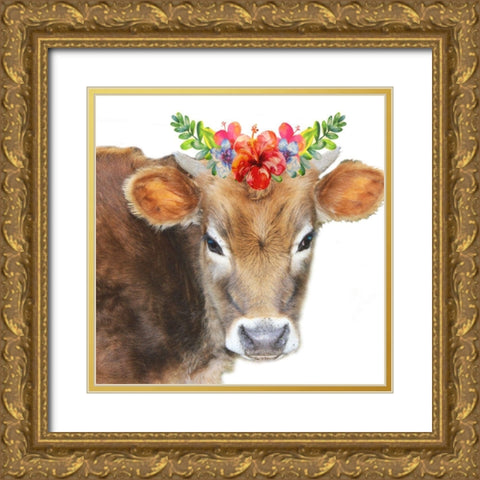 Flower Power Gold Ornate Wood Framed Art Print with Double Matting by Phillip, Jamie