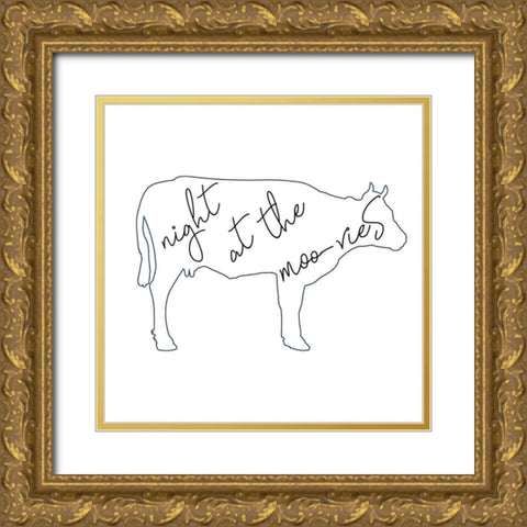 Cow Gold Ornate Wood Framed Art Print with Double Matting by Phillip, Jamie