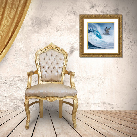 Big Wave Gold Ornate Wood Framed Art Print with Double Matting by Phillip, Jamie