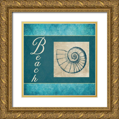 Beach Gold Ornate Wood Framed Art Print with Double Matting by Phillip, Jamie