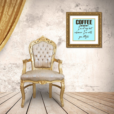 Coffee Mate 2 Gold Ornate Wood Framed Art Print with Double Matting by Phillip, Jamie