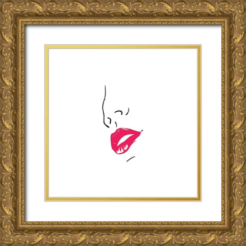 Facial 2 Gold Ornate Wood Framed Art Print with Double Matting by Phillip, Jamie