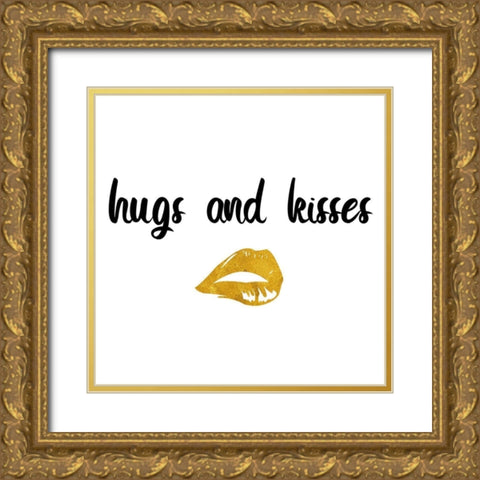 Hugs And Kisses Gold Ornate Wood Framed Art Print with Double Matting by Phillip, Jamie