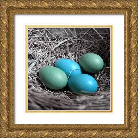 Blue Farm Gold Ornate Wood Framed Art Print with Double Matting by Phillip, Jamie