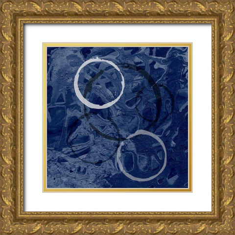 Splashy Abstract Gold Ornate Wood Framed Art Print with Double Matting by Phillip, Jamie