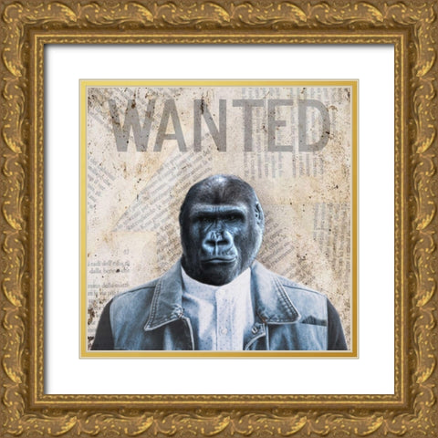 Wanted Gold Ornate Wood Framed Art Print with Double Matting by Phillip, Jamie