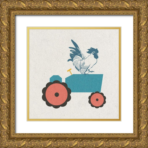 Little Farmer 3 Gold Ornate Wood Framed Art Print with Double Matting by Phillip, Jamie