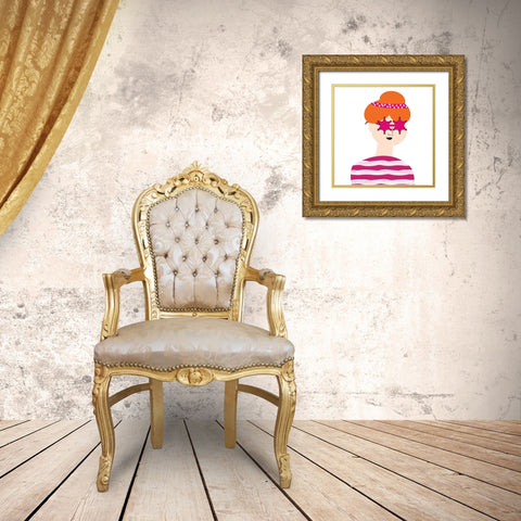 Girly 1 Gold Ornate Wood Framed Art Print with Double Matting by Phillip, Jamie