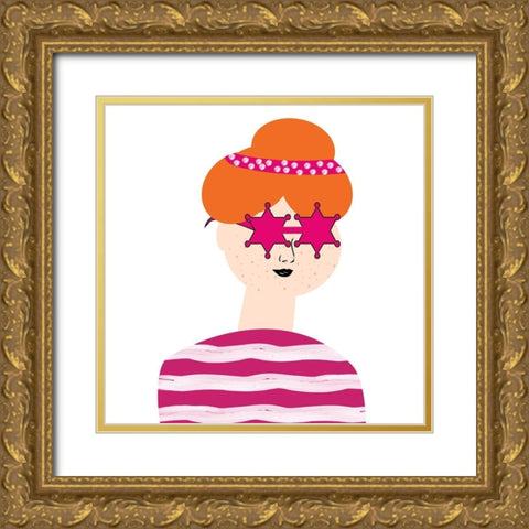 Girly 1 Gold Ornate Wood Framed Art Print with Double Matting by Phillip, Jamie
