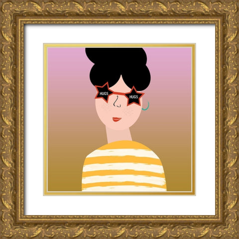 Girly 4 Gold Ornate Wood Framed Art Print with Double Matting by Phillip, Jamie