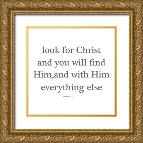 Matthew 7-7 Gold Ornate Wood Framed Art Print with Double Matting by Phillip, Jamie