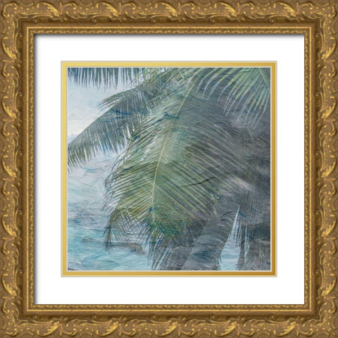 Painted Palm Gold Ornate Wood Framed Art Print with Double Matting by Phillip, Jamie
