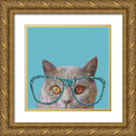 Cat Lady Gold Ornate Wood Framed Art Print with Double Matting by Phillip, Jamie