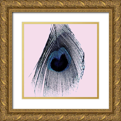 Peacoke Feather Gold Ornate Wood Framed Art Print with Double Matting by Phillip, Jamie