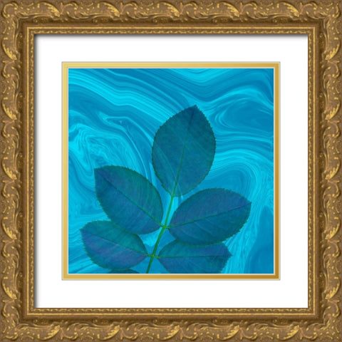 Teal Blue Gold Ornate Wood Framed Art Print with Double Matting by Phillip, Jamie