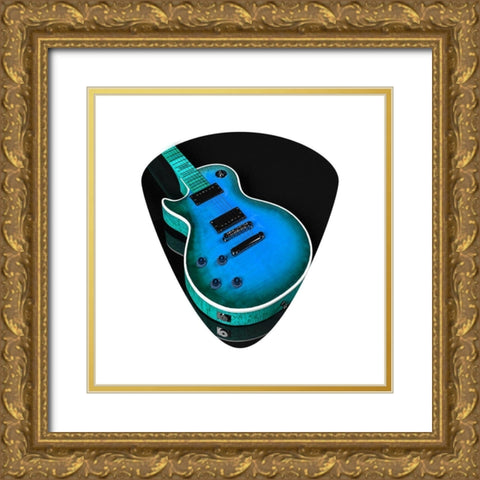 Guitar Pick Gold Ornate Wood Framed Art Print with Double Matting by Phillip, Jamie